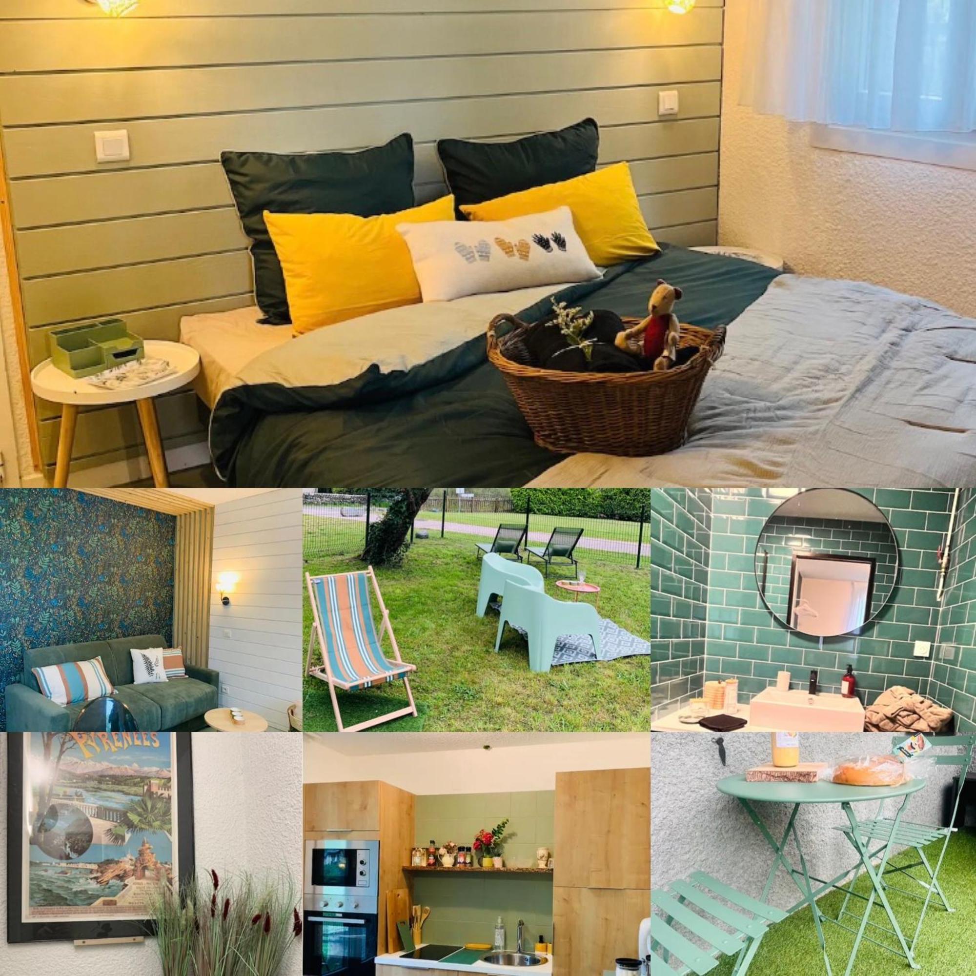 La Suite Unique - Le Jardin Sur Les Pyrenees- Vue Panoramique Montagne -Jardin Cloture Prive De 100M2-Parking-Linge De Lit Et Serviettes Compris- Bielle Esterno foto
